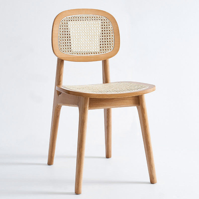 Chaise de salle à manger à dossier ouvert de style moderne, chaises de salle à manger sans bras avec dossier en canne