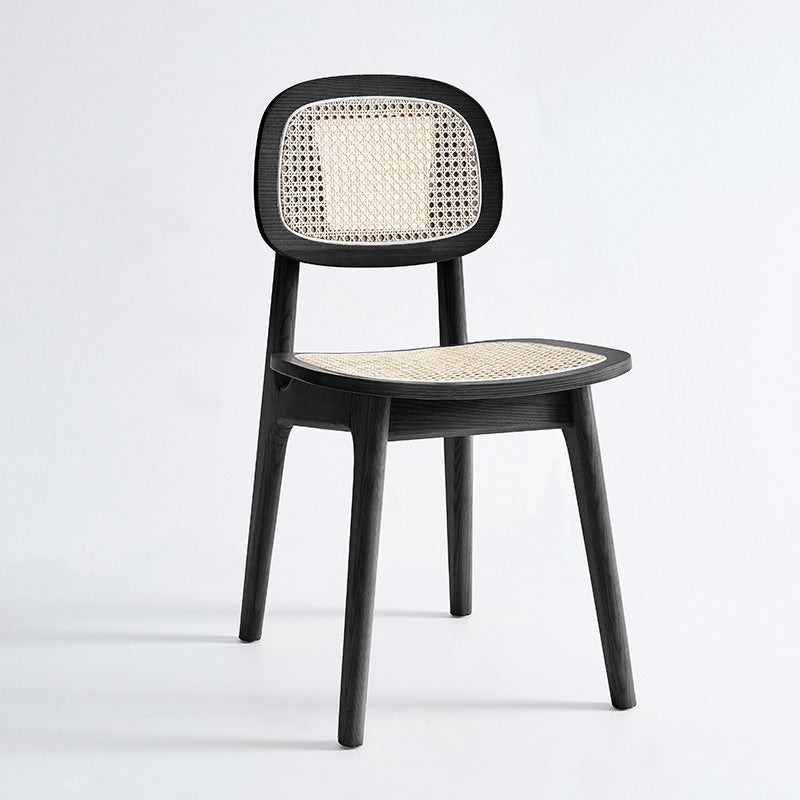 Chaise de salle à manger à dossier ouvert de style moderne, chaises de salle à manger sans bras avec dossier en canne