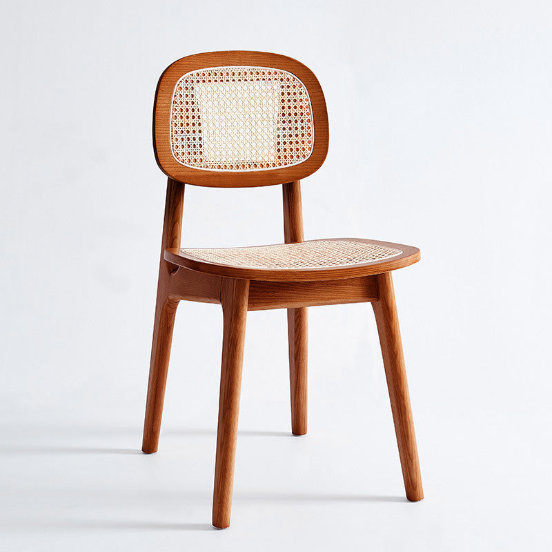 Chaise de salle à manger à dossier ouvert de style moderne, chaises de salle à manger sans bras avec dossier en canne