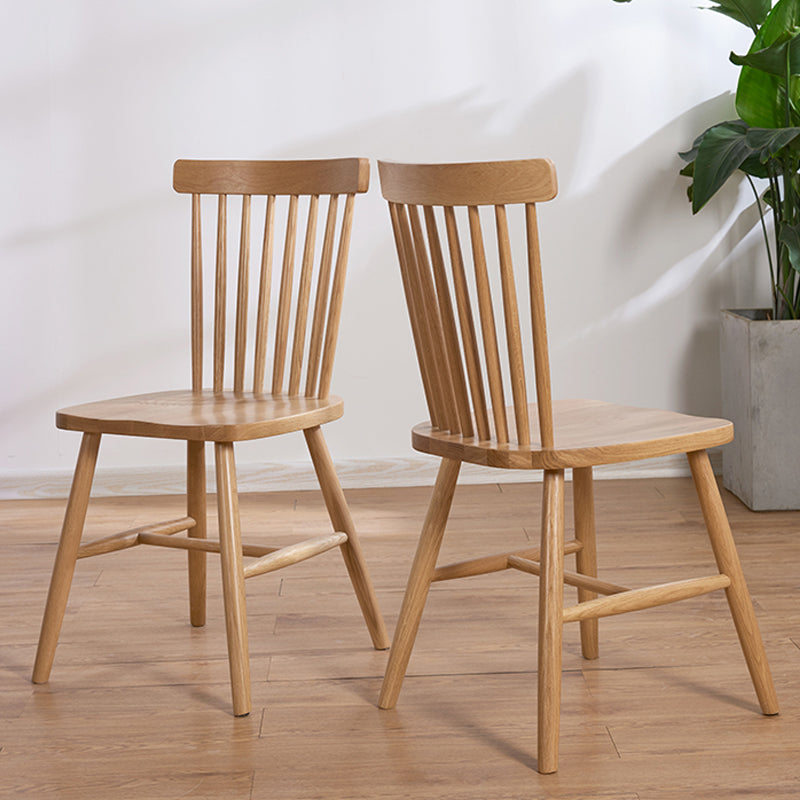 Eigentijdse Windsor rug armloze zijstoelen houten zijkant eetstoelen voor thuis