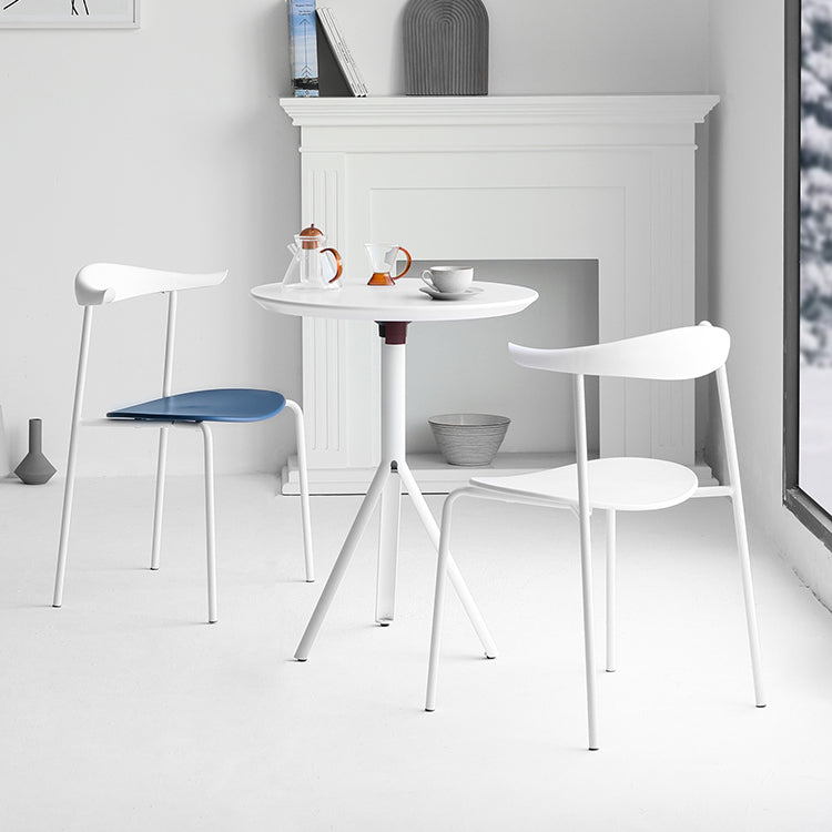 Open achterste armloze eetkamerstoelen industriële zijstoelen met metalen benen