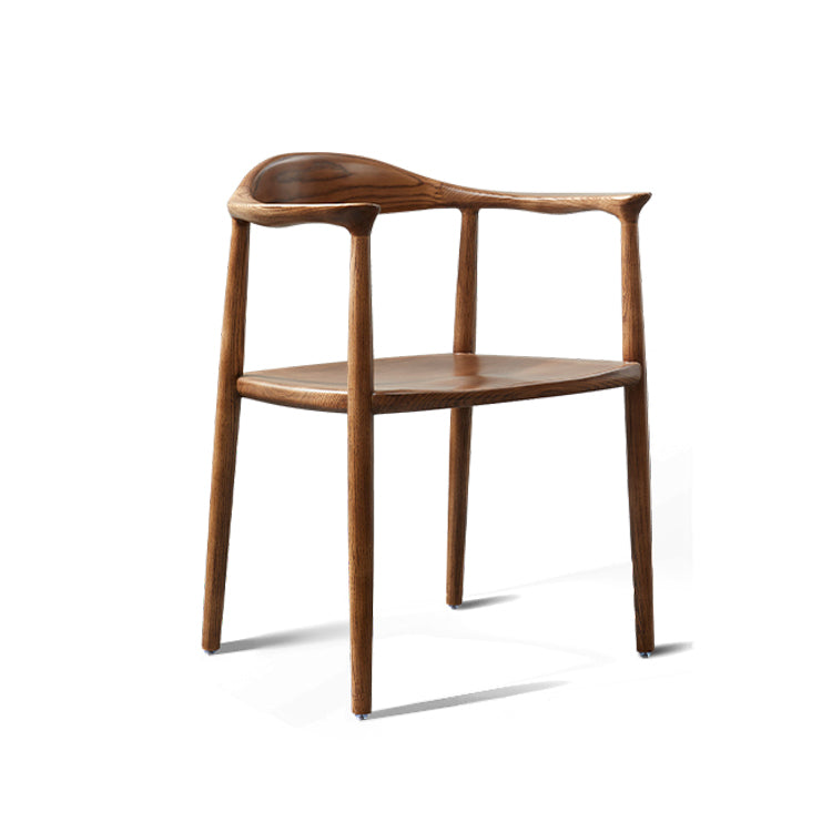 Sillas de comedor con brazo de fresno tradicional, sillones caseros con parte trasera abierta de madera maciza