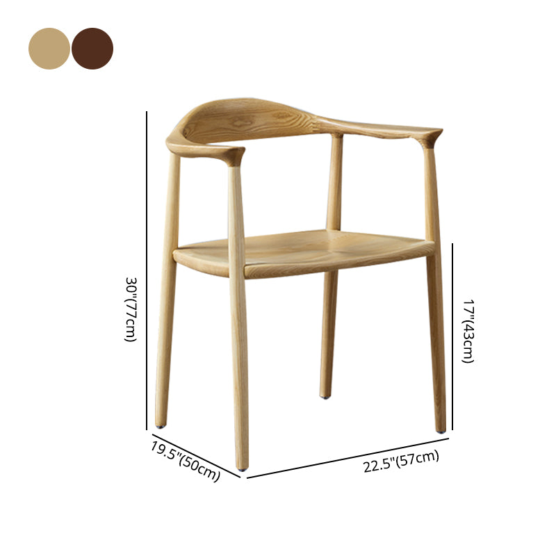 Sillas de comedor con brazo de fresno tradicional, sillones caseros con parte trasera abierta de madera maciza