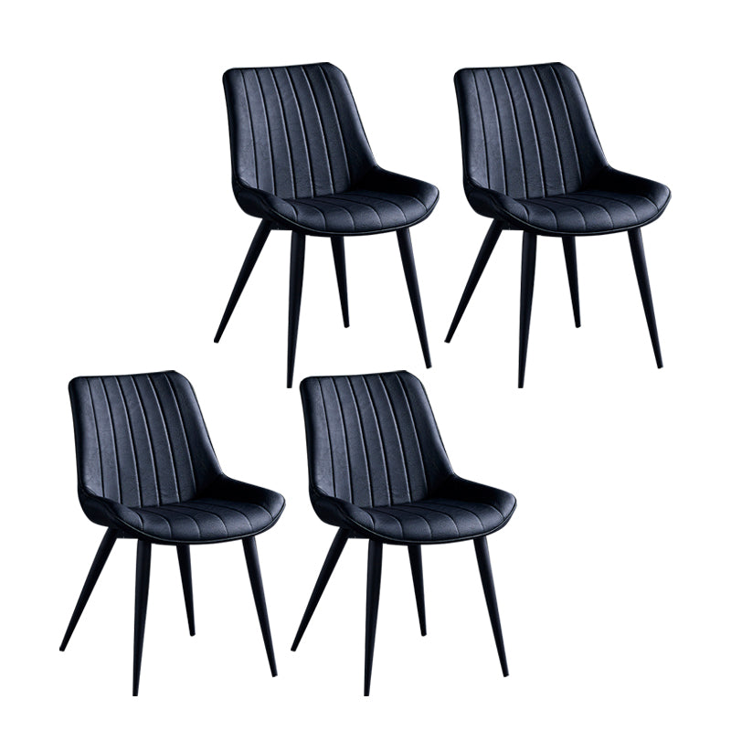 Sillas de comedor contemporáneas, sillas laterales de cocina sin brazos con patas de metal