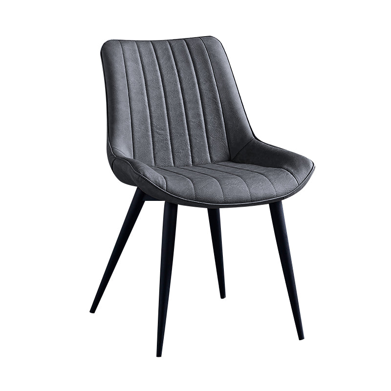 Sillas de comedor contemporáneas, sillas laterales de cocina sin brazos con patas de metal