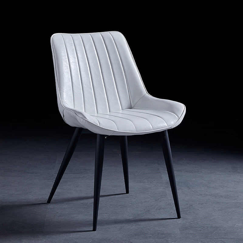 Chaises de salle à manger contemporaines, chaises d'appoint de cuisine sans accoudoirs avec pieds en métal