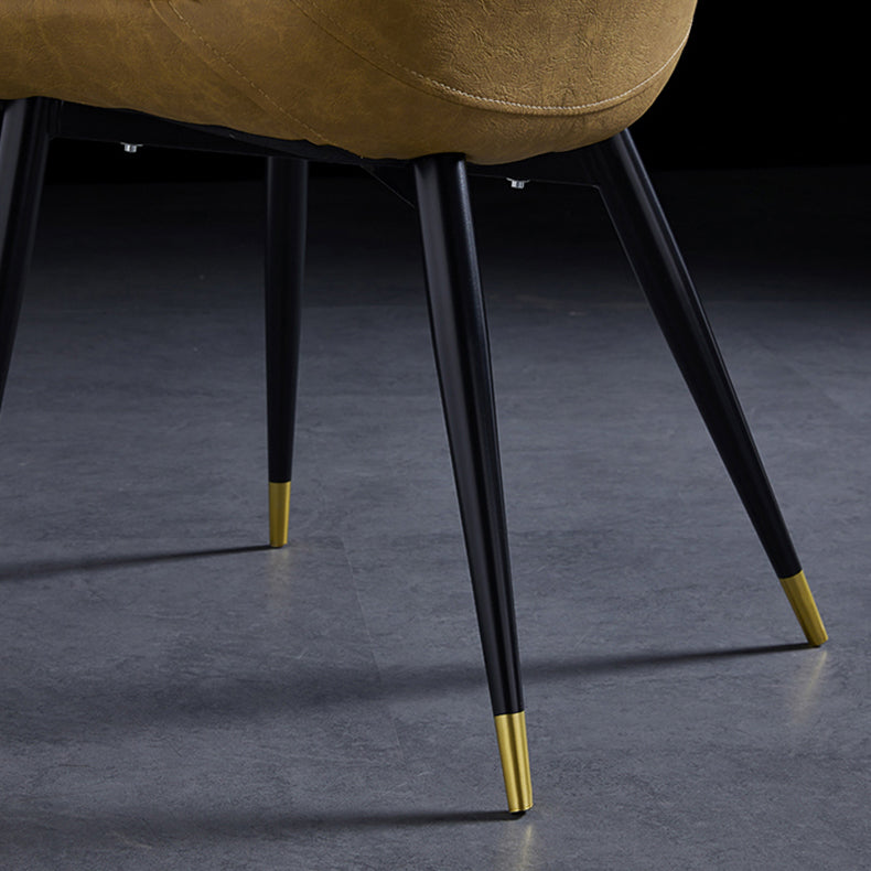 Sillas de comedor contemporáneas, sillas laterales de cocina sin brazos con patas de metal