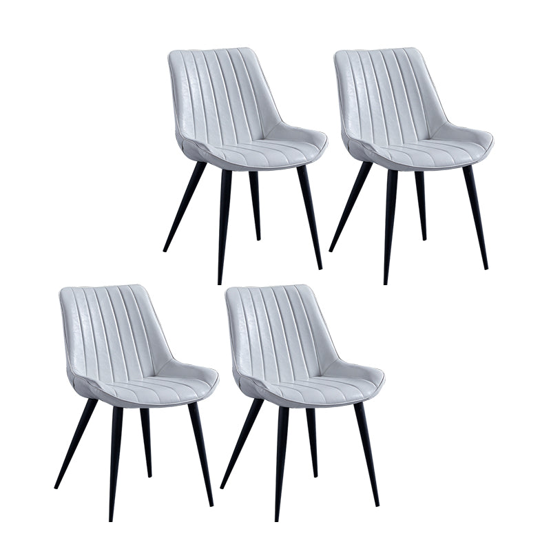 Sillas de comedor contemporáneas, sillas laterales de cocina sin brazos con patas de metal
