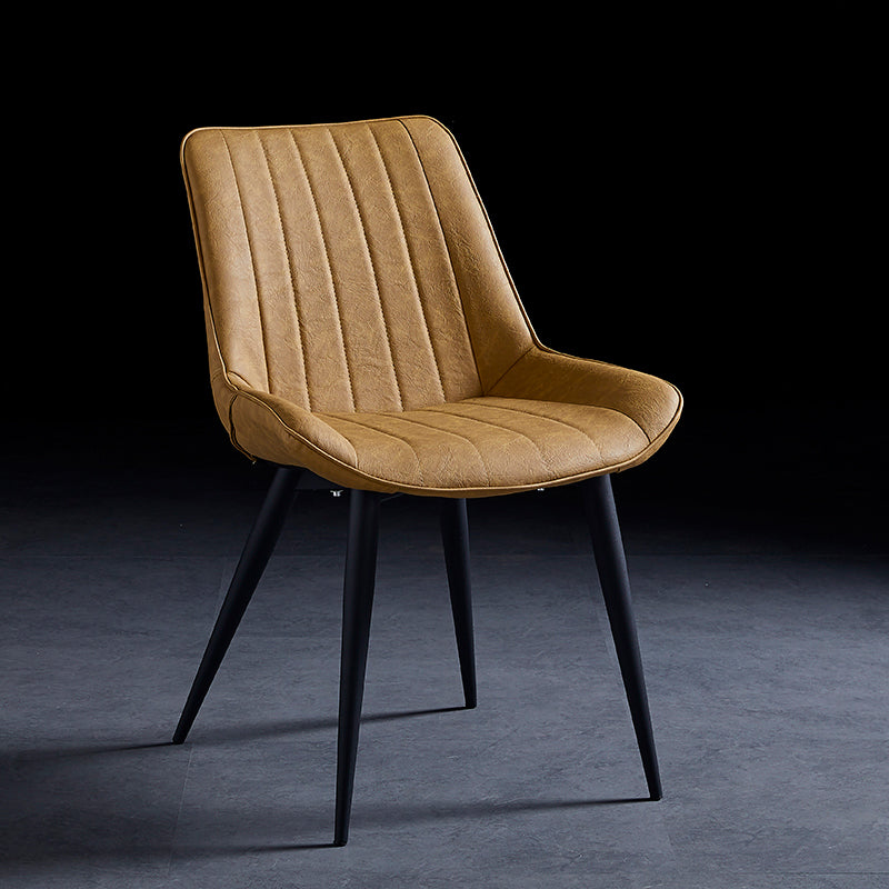 Sillas de comedor contemporáneas, sillas laterales de cocina sin brazos con patas de metal