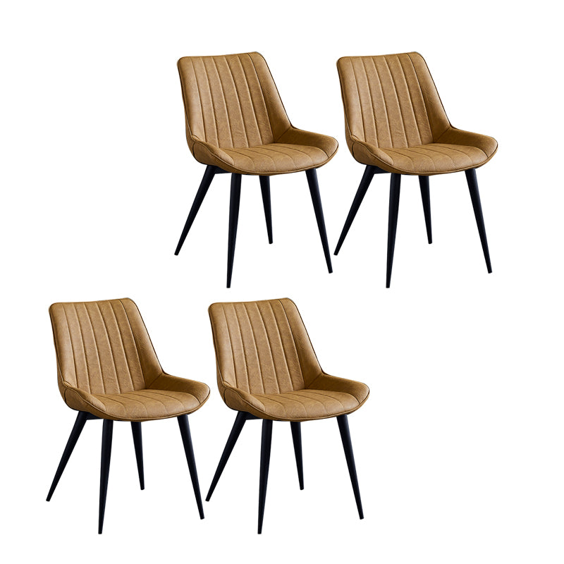 Sillas de comedor contemporáneas, sillas laterales de cocina sin brazos con patas de metal