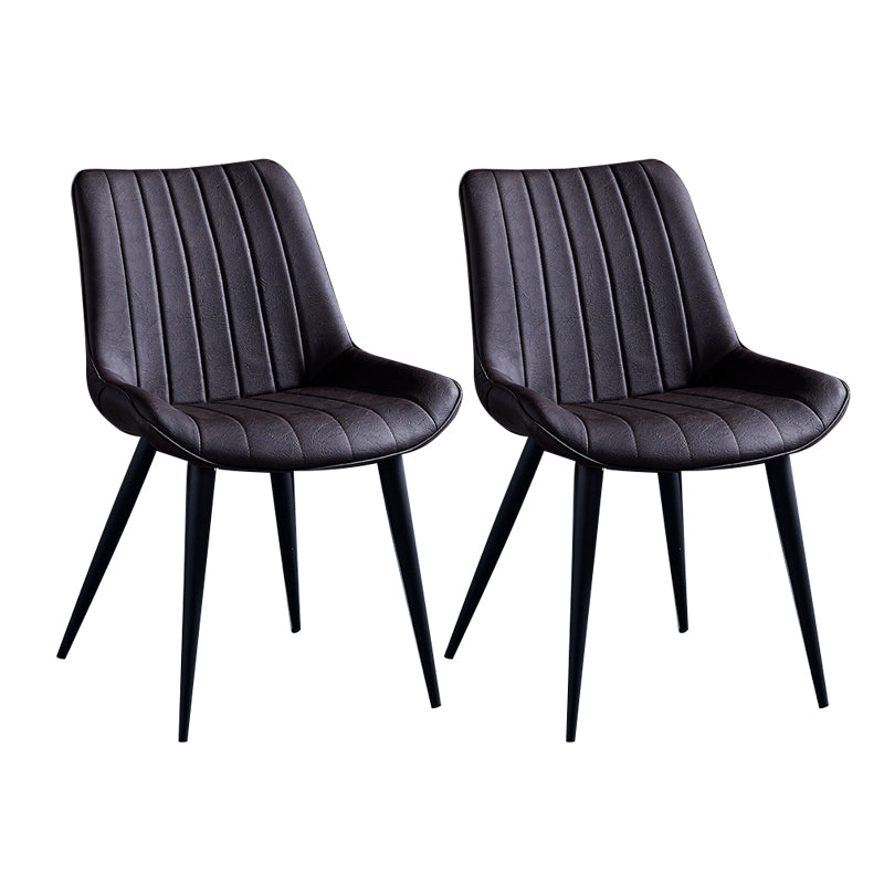 Sillas de comedor contemporáneas, sillas laterales de cocina sin brazos con patas de metal