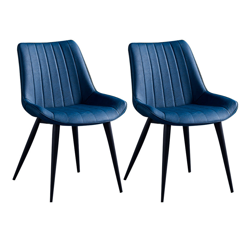 Sillas de comedor contemporáneas, sillas laterales de cocina sin brazos con patas de metal