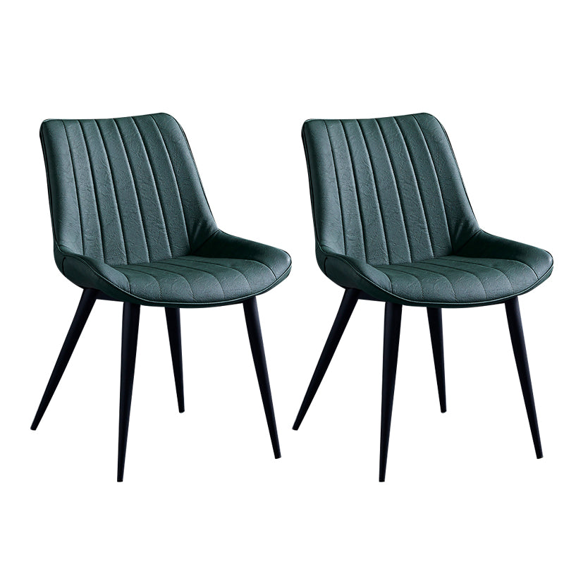 Sillas de comedor contemporáneas, sillas laterales de cocina sin brazos con patas de metal