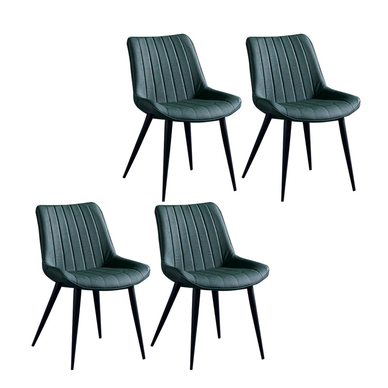 Sillas de comedor contemporáneas, sillas laterales de cocina sin brazos con patas de metal