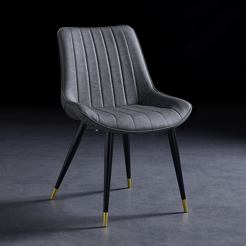 Sillas de comedor contemporáneas, sillas laterales de cocina sin brazos con patas de metal