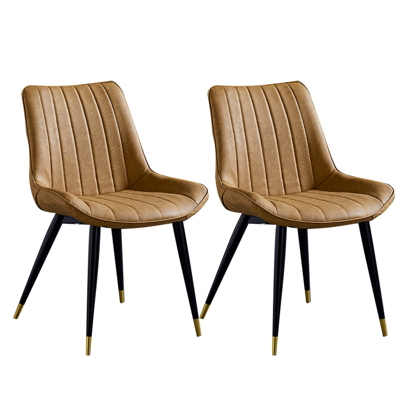 Sillas de comedor contemporáneas, sillas laterales de cocina sin brazos con patas de metal