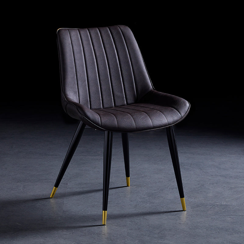Sillas de comedor contemporáneas, sillas laterales de cocina sin brazos con patas de metal