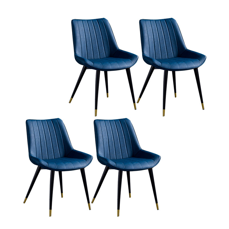 Sillas de comedor contemporáneas, sillas laterales de cocina sin brazos con patas de metal