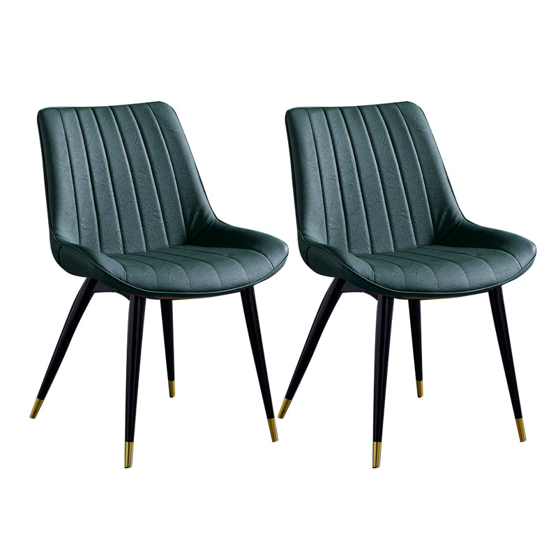 Sillas de comedor contemporáneas, sillas laterales de cocina sin brazos con patas de metal