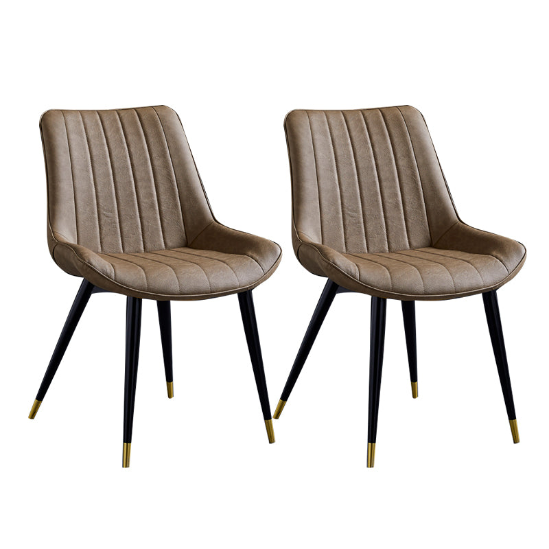 Sillas de comedor contemporáneas, sillas laterales de cocina sin brazos con patas de metal