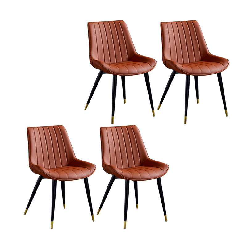 Sillas de comedor contemporáneas, sillas laterales de cocina sin brazos con patas de metal