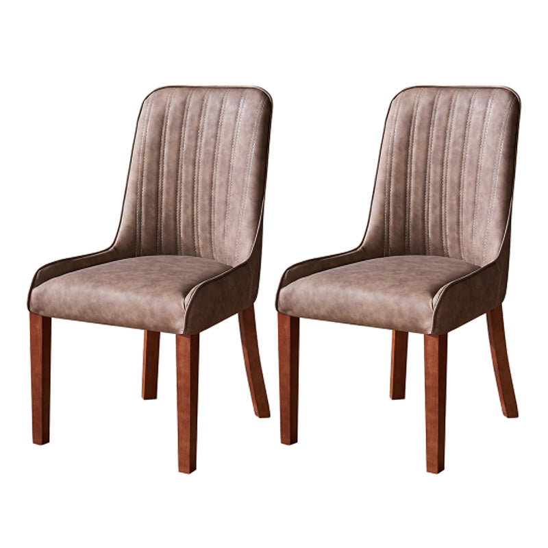 Les chaises de salle à manger en cuir minimalistes ont tapissé les chaises arrière solides sans bras