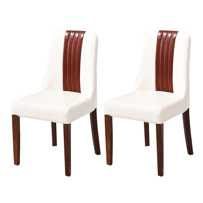 Sillas de comedor de cuero minimalista Sillas tapizadas con respaldo sólido sin brazos