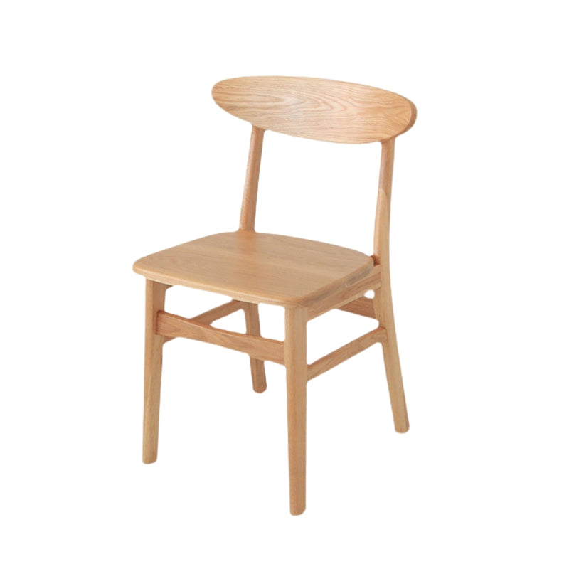 Chaise d'appoint minimaliste à dossier ouvert, pieds en bois, sans accoudoirs, pour cuisine