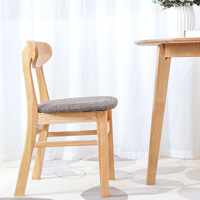 Silla lateral de comedor minimalista con respaldo abierto, sillas laterales sin brazos con patas de madera para cocina