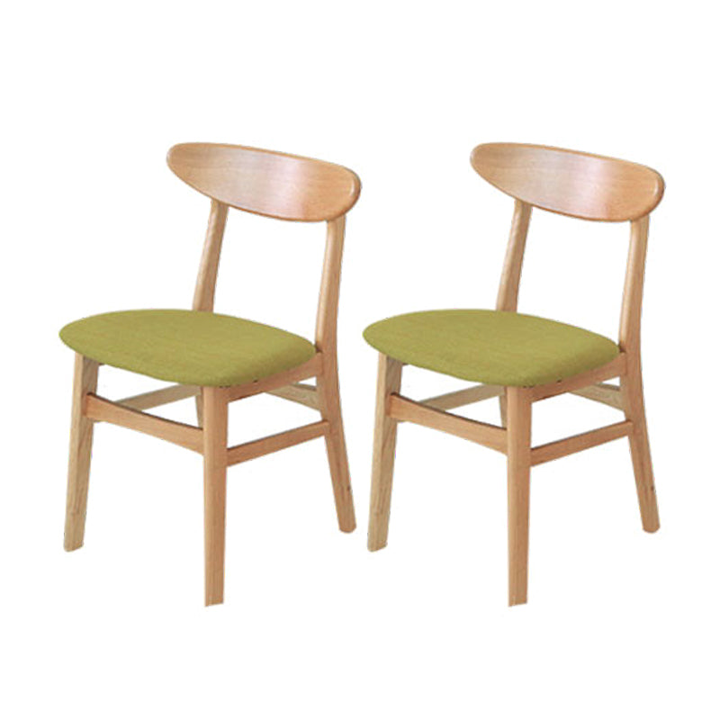 Silla lateral de comedor minimalista con respaldo abierto, sillas laterales sin brazos con patas de madera para cocina