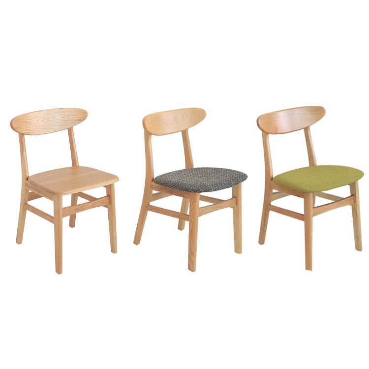 Silla lateral de comedor minimalista con respaldo abierto, sillas laterales sin brazos con patas de madera para cocina
