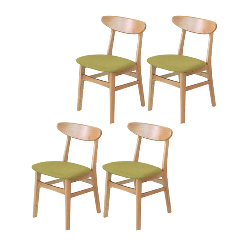 Silla lateral de comedor minimalista con respaldo abierto, sillas laterales sin brazos con patas de madera para cocina