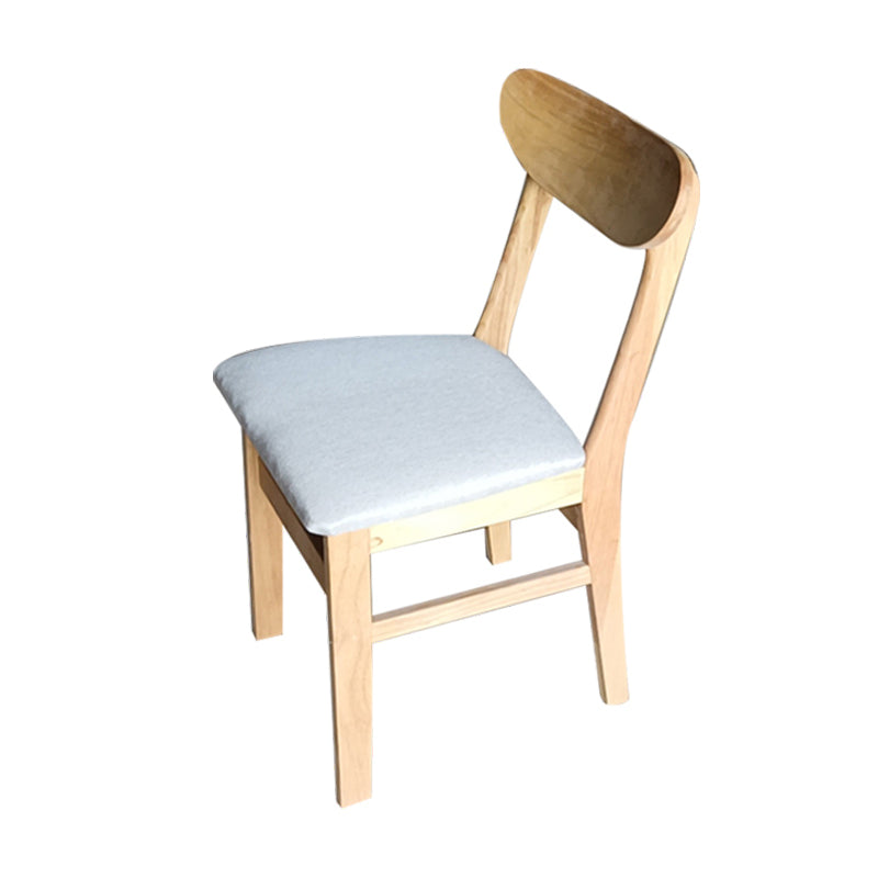 Chaise d'appoint minimaliste à dossier ouvert, pieds en bois, sans accoudoirs, pour cuisine