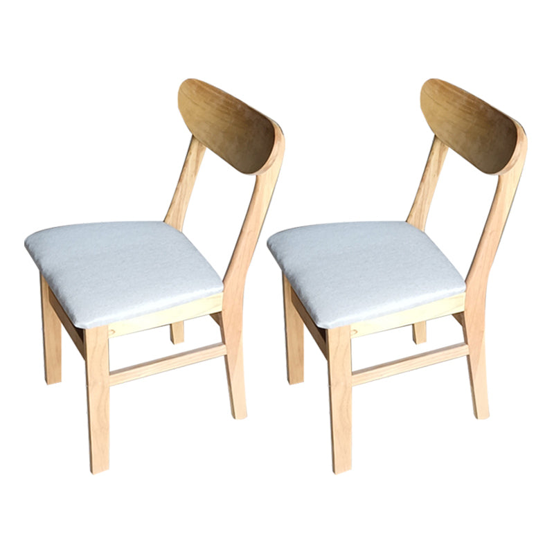 Silla lateral de comedor minimalista con respaldo abierto, sillas laterales sin brazos con patas de madera para cocina