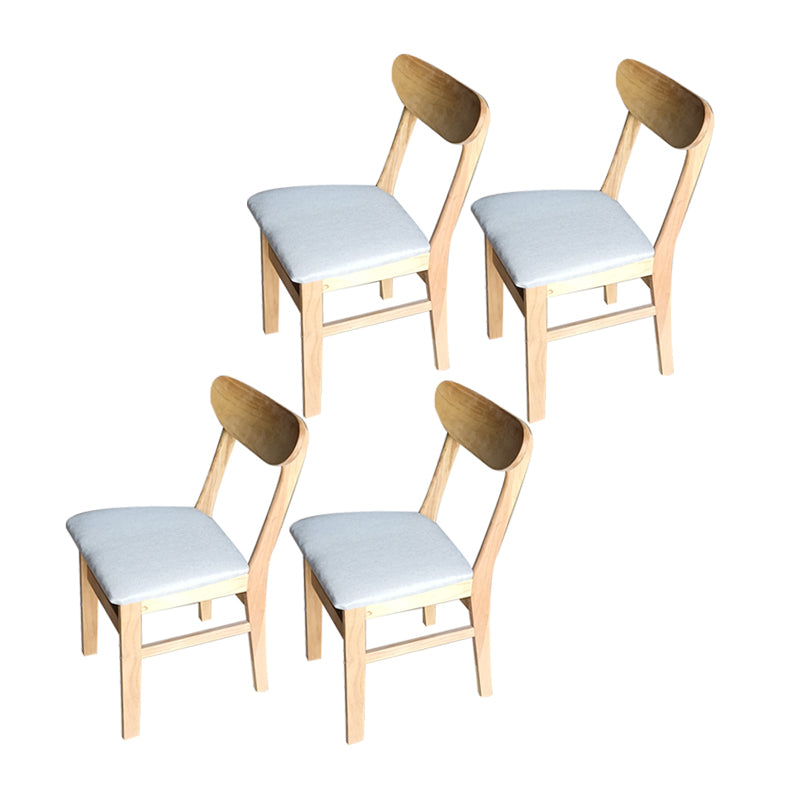 Silla lateral de comedor minimalista con respaldo abierto, sillas laterales sin brazos con patas de madera para cocina