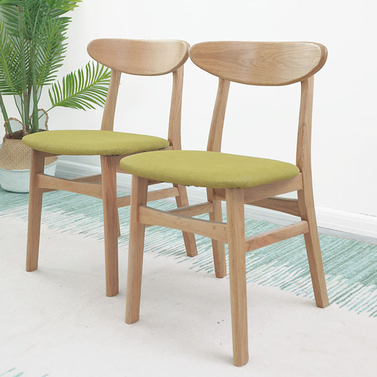 Silla lateral de comedor minimalista con respaldo abierto, sillas laterales sin brazos con patas de madera para cocina