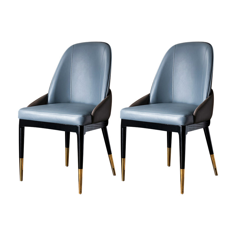 Chaises latérales arrière solides sans bras contemporaines en cuir dinant des chaises pour la maison