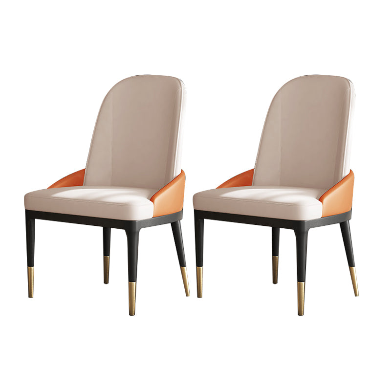 Chaises latérales arrière solides sans bras contemporaines en cuir dinant des chaises pour la maison