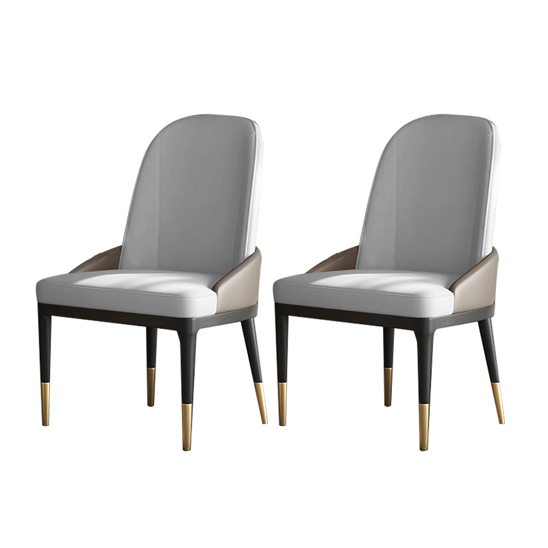 Chaises latérales arrière solides sans bras contemporaines en cuir dinant des chaises pour la maison