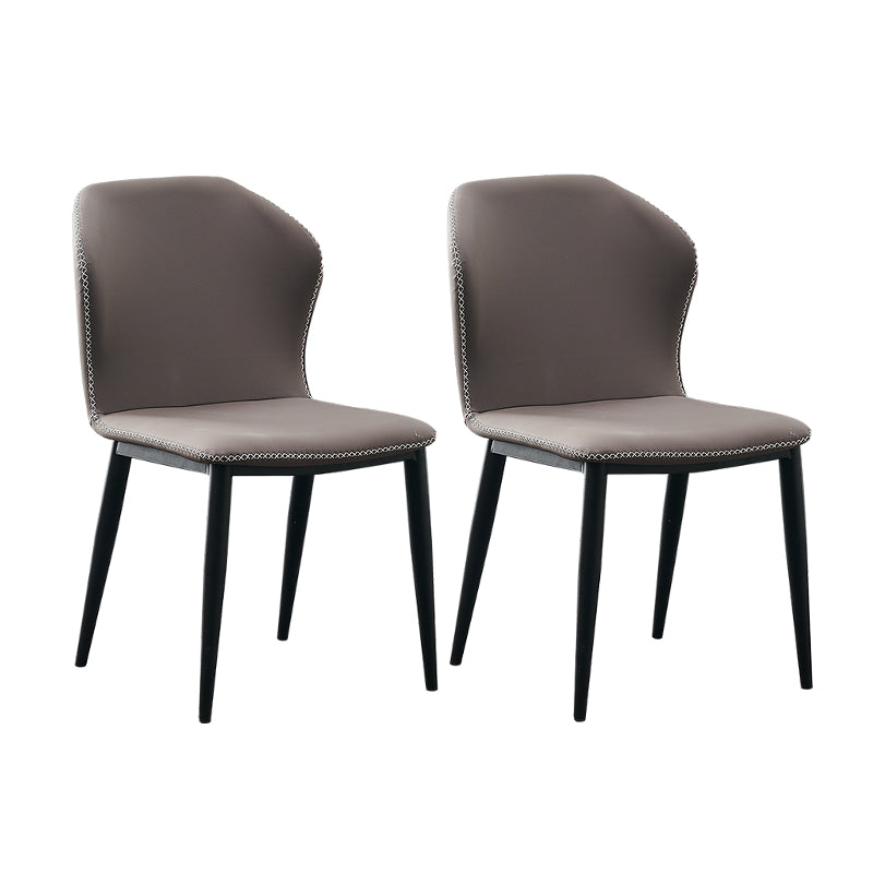 Chaise sans bras de salle à manger moderne en métal, chaise latérale à oreilles pour utilisation au restaurant