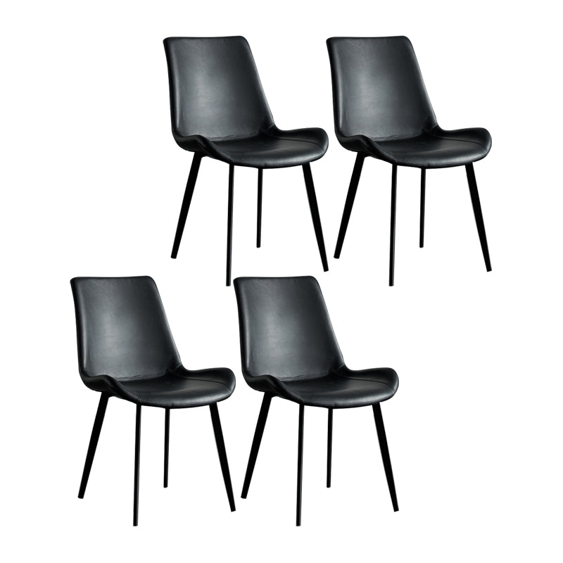 Sillas de comedor estilo moderno Sillas auxiliares de cocina sin brazos con patas de metal