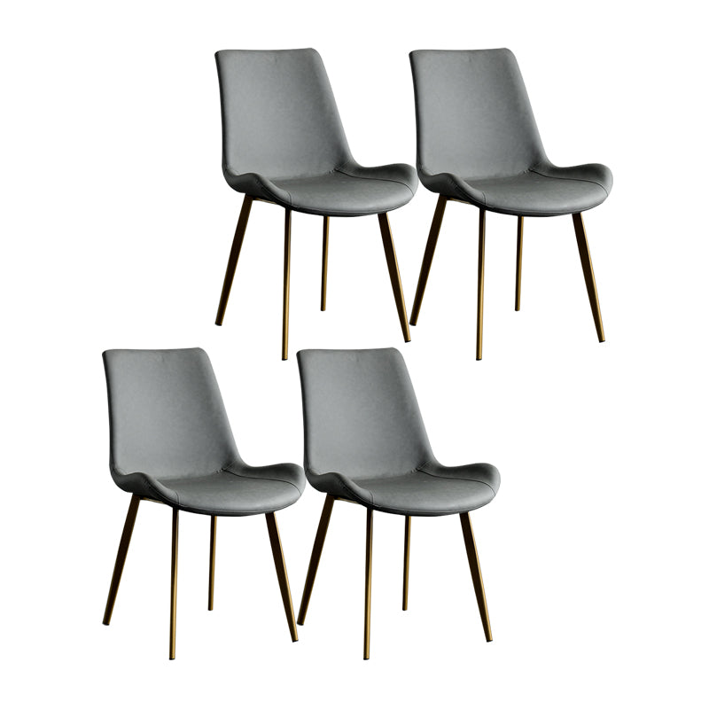 Sillas de comedor estilo moderno Sillas auxiliares de cocina sin brazos con patas de metal