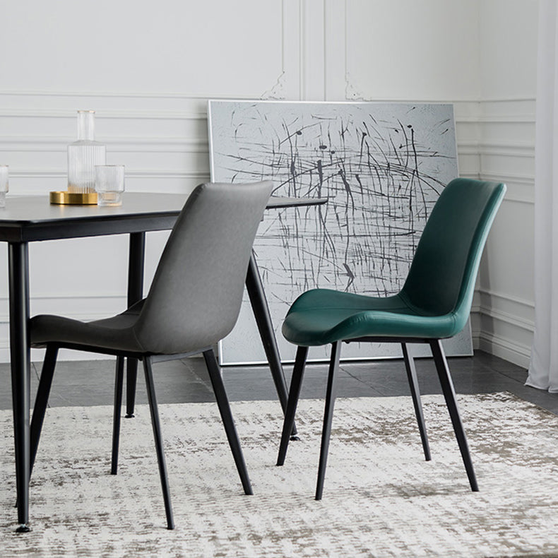Sillas de comedor estilo moderno Sillas auxiliares de cocina sin brazos con patas de metal