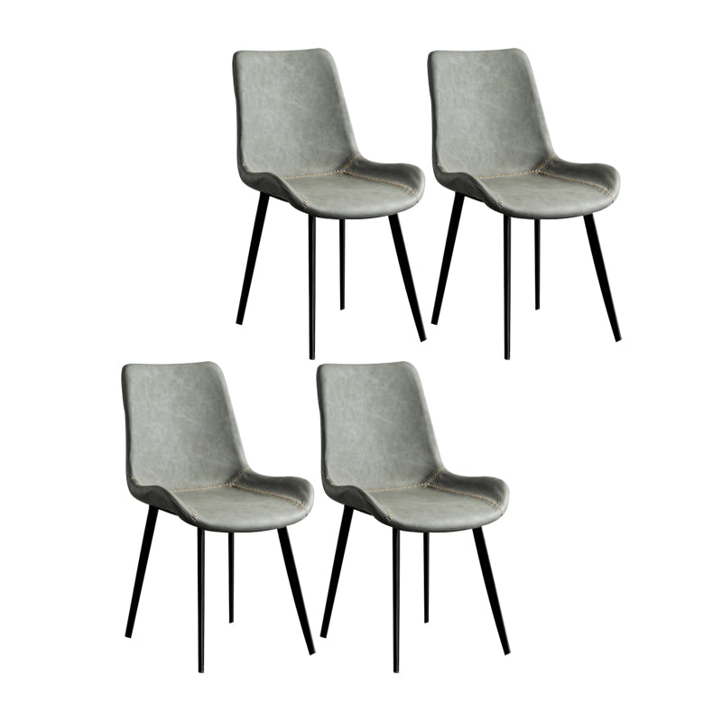 Sillas de comedor estilo moderno Sillas auxiliares de cocina sin brazos con patas de metal