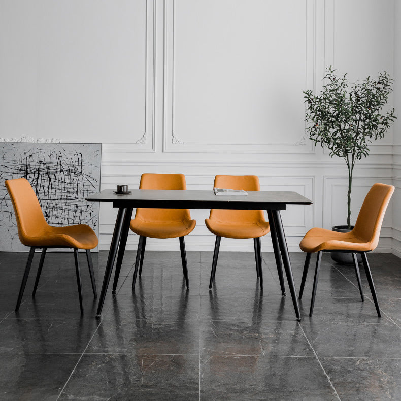 Sillas de comedor estilo moderno Sillas auxiliares de cocina sin brazos con patas de metal