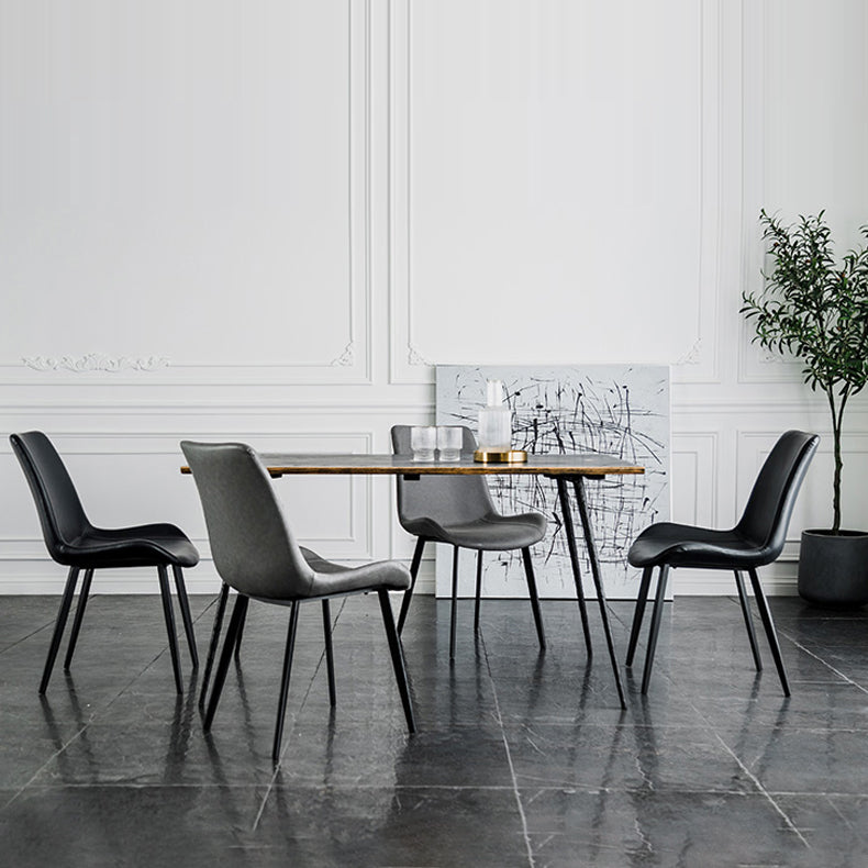Sillas de comedor estilo moderno Sillas auxiliares de cocina sin brazos con patas de metal