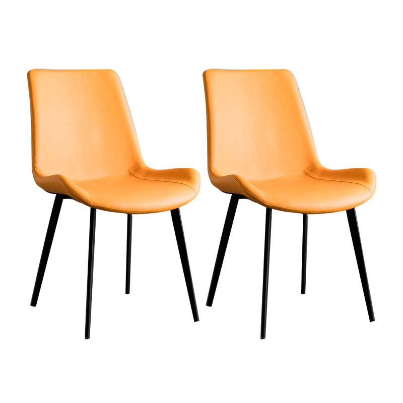 Sillas de comedor estilo moderno Sillas auxiliares de cocina sin brazos con patas de metal