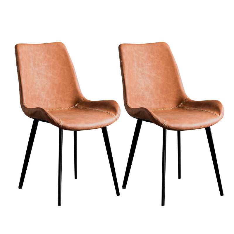 Sillas de comedor estilo moderno Sillas auxiliares de cocina sin brazos con patas de metal