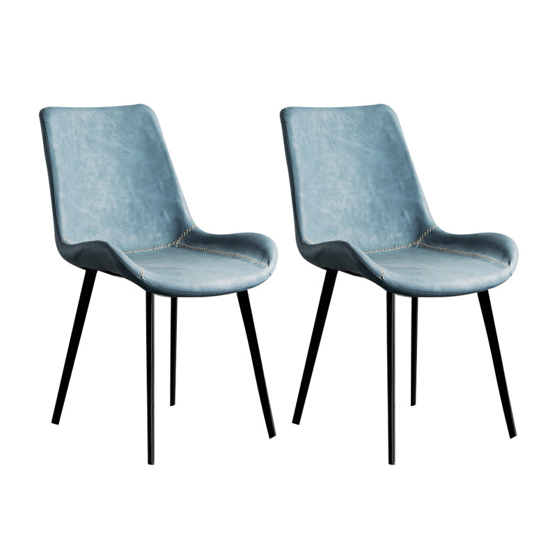 Sillas de comedor estilo moderno Sillas auxiliares de cocina sin brazos con patas de metal
