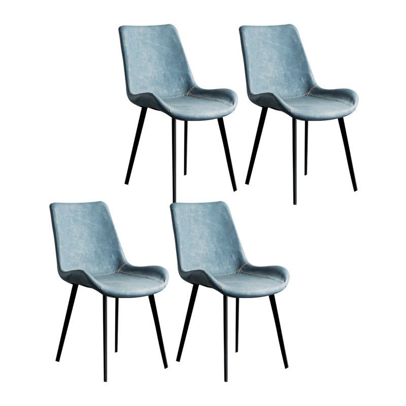 Sillas de comedor estilo moderno Sillas auxiliares de cocina sin brazos con patas de metal